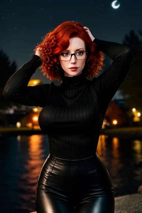 Dopamine Girl Photographic Quality A Redhead With Short Curly Hair