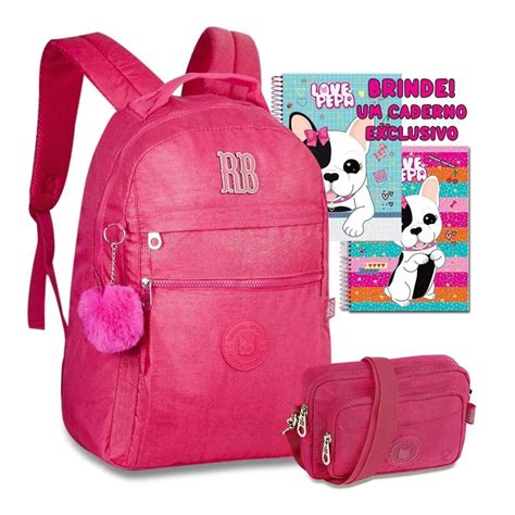 Kit Mochila Rb Rebecca Bonbon Glitter Escolar Estojo Submarino