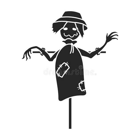 Scarecrow Vector Icon Black Vector Icon Isolated On White Background