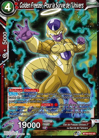 BT16 010 UC Golden Freezer Pour La Survie De LUnivers DBSCards Fr