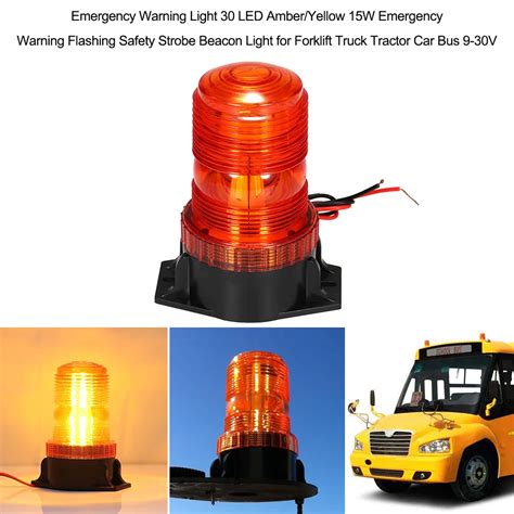 Emergency Warning Light 30 Led Amber Yellow 15w Emergency Warning