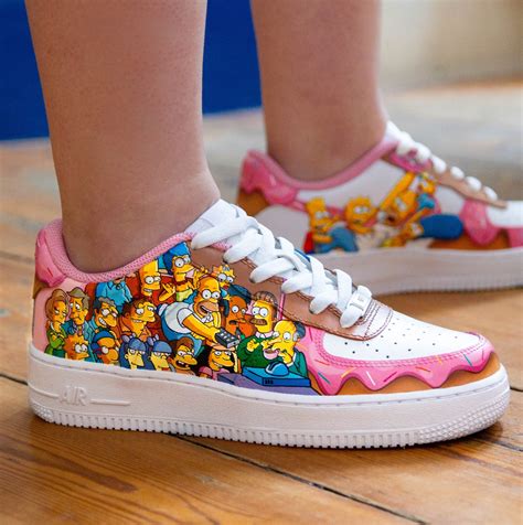 The Simpsons Nike Air Force Mid Custom Shoes Hand Painted Etsy