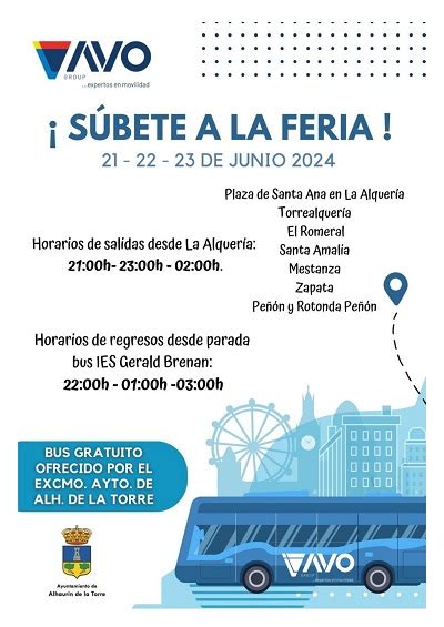 Horario Autobús gratuito Feria San Juan Alhaurín de la Torre 2024