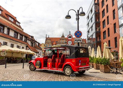 Retro Car For Sightseeing Tour In Gdansk Editorial Image Image Of