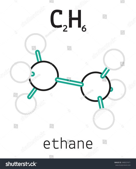 C2h6 Ethane 3d Molecule Isolated On Stock Vector Royalty Free