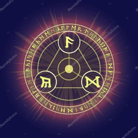 Pagan Ritual Rings With Celtic Runic Symbols Stock Vector Image By