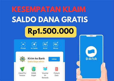 Kesempatan Klaim Saldo DANA Gratis Rp1 500 000 Cair Ke E Wallet Begini