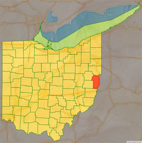 Map of Jefferson County, Ohio - Thong Thai Real