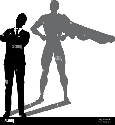 Superhero Business Man With Super Hero Shadow Stock Vector Image And Art