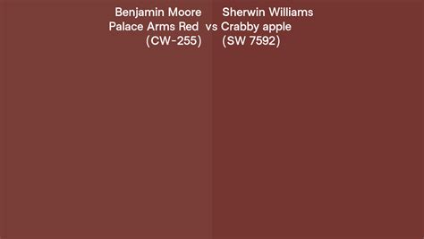 Benjamin Moore Palace Arms Red CW 255 Vs Sherwin Williams Crabby