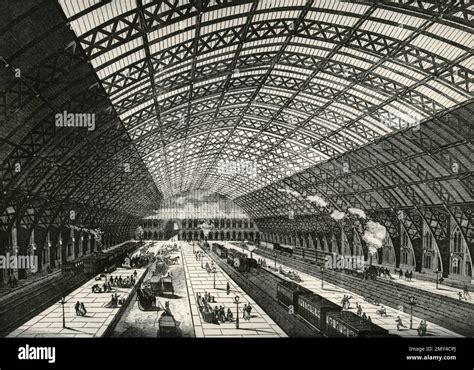 View Of The St Pancras Railway Station London England 1800s