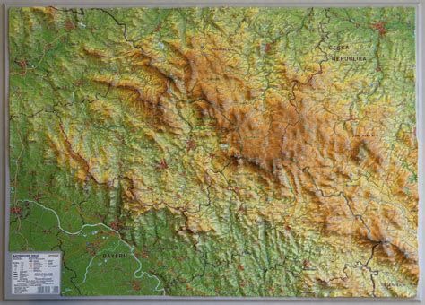 D Reliefkarte Bayerischer Wald Klein Georelief Vertriebs Gbr Dresden