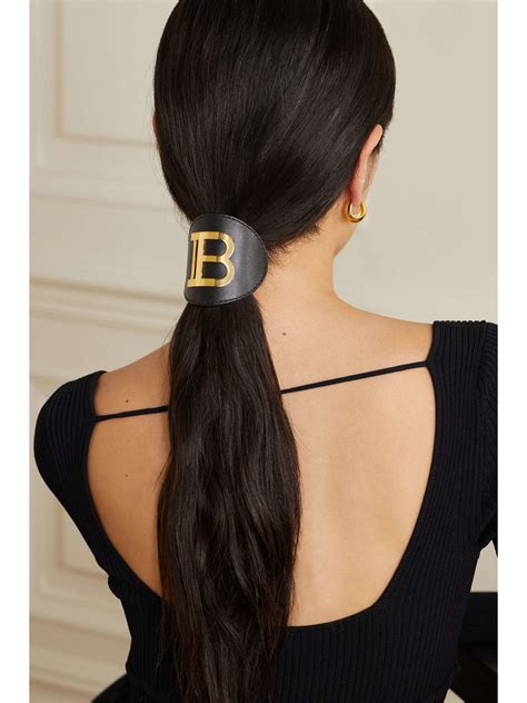 Balmain Paris Hair Couture Leather And Gold Plated Hair Clip Net A Porter