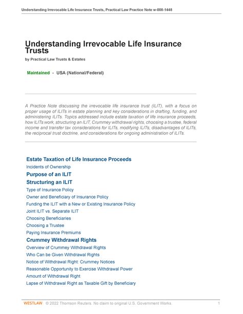 Understanding Irrevocable Life Insurance Trusts Understanding