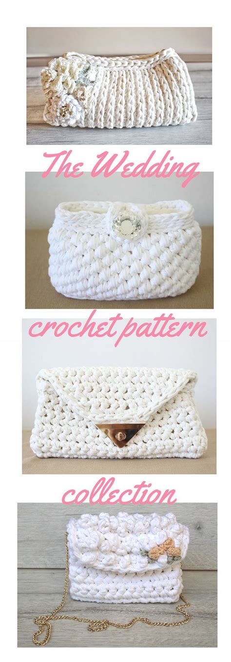 Wedding Pattern Bundle Wedding T Crochet Bag Pattern Envelope Clutch Crochet Patterns