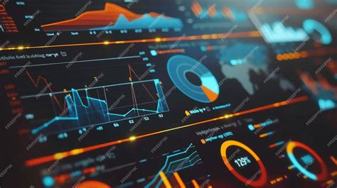 Premium Photo Abstract Data Analysis Charts On Computer Screen