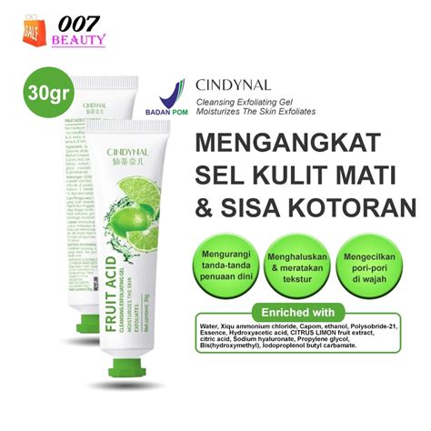 Jual Bpom Cindynal Fruit Acid Exfoliating Gr Facial Glowing