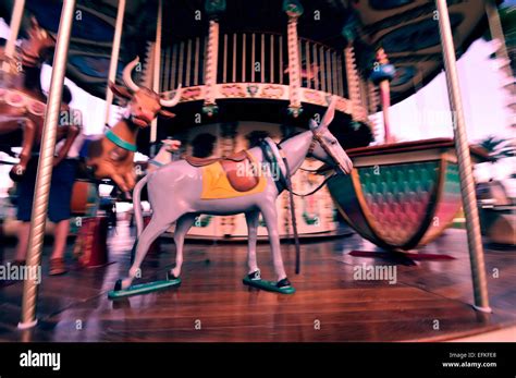 Old Fashioned Style Merry Go Round Stock Photo Alamy