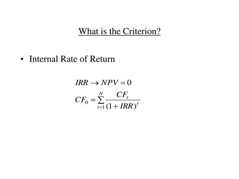 Ppt Net Present Value And Other Investment Criteria Powerpoint