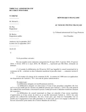 Remplissable En Ligne TRIBUNAL ADMINISTRATIF DE CERGY PONTOISE N