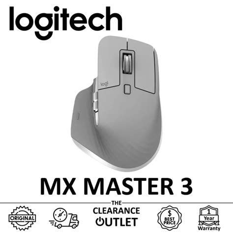 Logitech Mx Master 3 Wireless Mouse Mid Grey เมาส์ไร้สาย สีเทา ของแท้