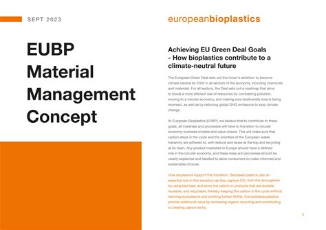 EUBP Material Management Concept European Bioplastics E V