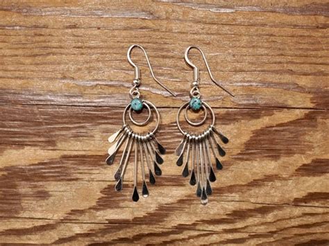 Indian Jewelry Navaho Handmade Sterling Silver Earrings Pam