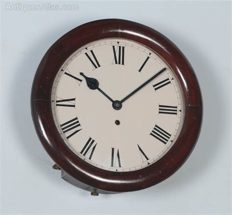 Antiques Atlas Mahogany Enfield Railway Round Dial Wall Clock