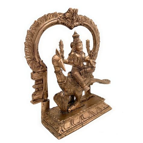 Bhunes Bronze Panchaloha Lord Kartikeya Idol Sitting On Peacock Kartik