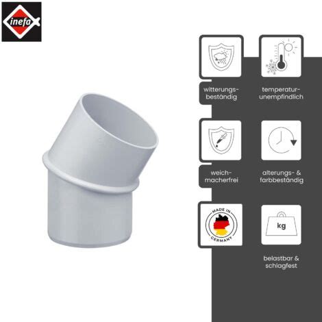 Inefa Regenrohrbogen Grad F R Fallrohr Pvc Verbindungsst Ck