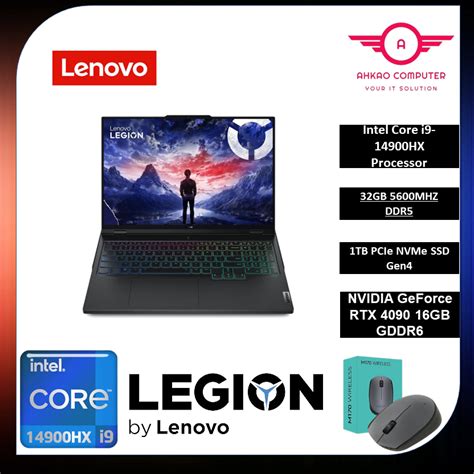 Lenovo Legion Pro 7 16irx9h 83de000xmj 16 Wqxga 240hz Gaming Laptop Black I9 14900hx 32gb