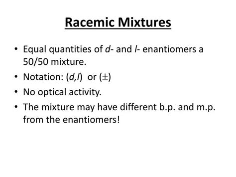 EXAMS AND ME : Racemic Mixture