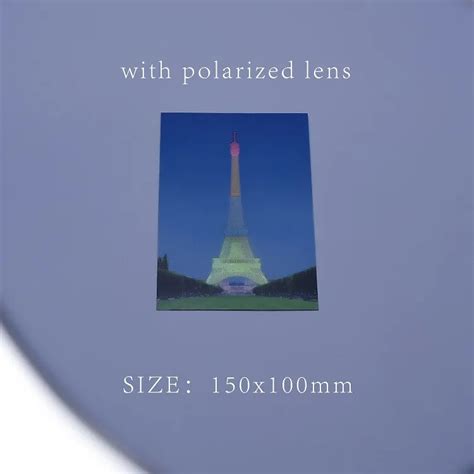 Rainbow Effect Polarizing Lens Tester Customized Polarized Eiffel Tower Picture Card Test