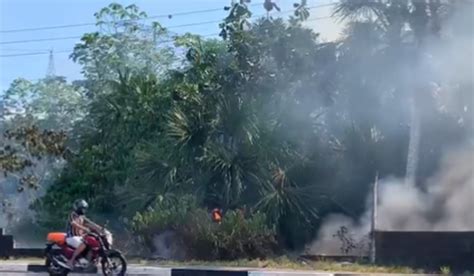 VÍDEOS incêndio atinge vegetação e se espalha na Avenida das Torres