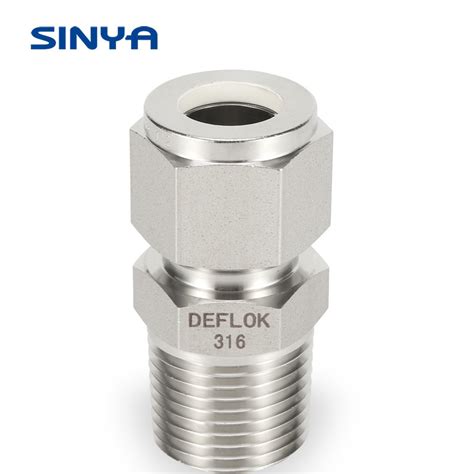 Compression Tube Male Adapters Swagelok Type Double Ferrule Fittings