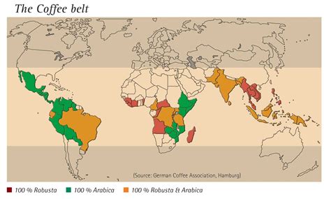 The Coffee Belt, A World Map of the Major Coffee Producers - Seasia.co