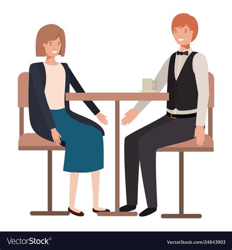 Couple Drinking Coffee In Living Room Royalty Free Vector