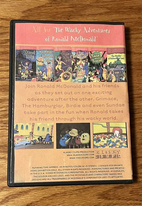 The Wacky Adventures Of Ronald Mcdonald Dvd Ebay