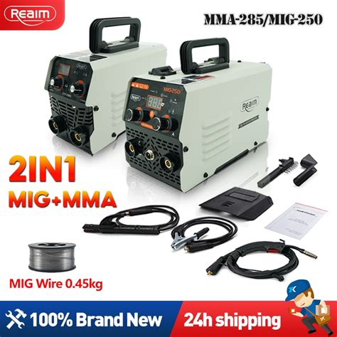 REAIM Welding Machine Gasless MIG MMA 2IN1 Portable Inverter Welding