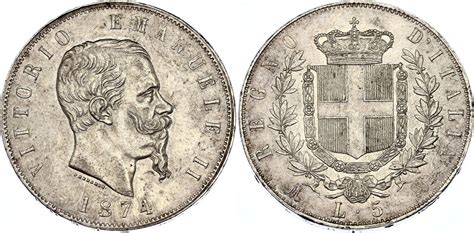 5 Lires Victor Emmanuel II Italie Numista