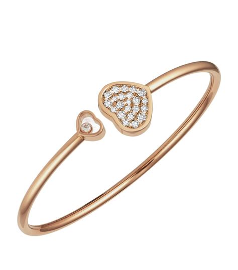 Chopard Rose Gold And Diamond Happy Hearts Bangle Harrods UK Moving