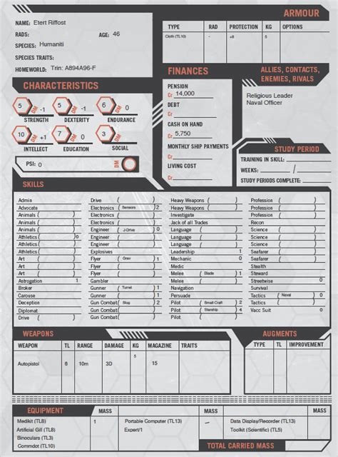 Traveller rpg character sheet - supplierlasopa