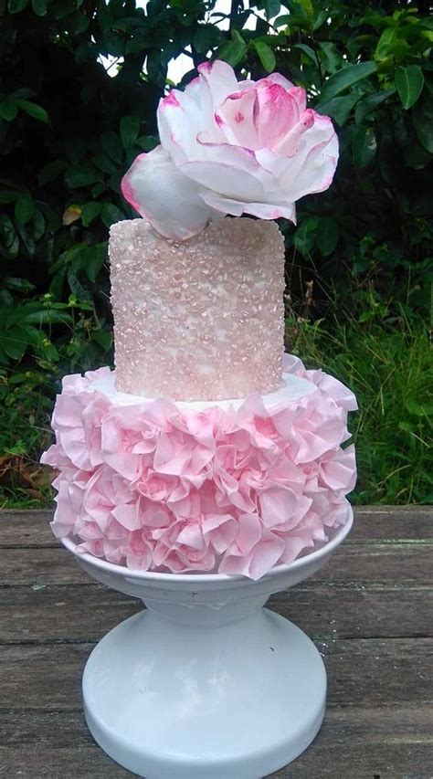 Pink Ruffles Decorated Cake By Daniel Guiriba Cakesdecor