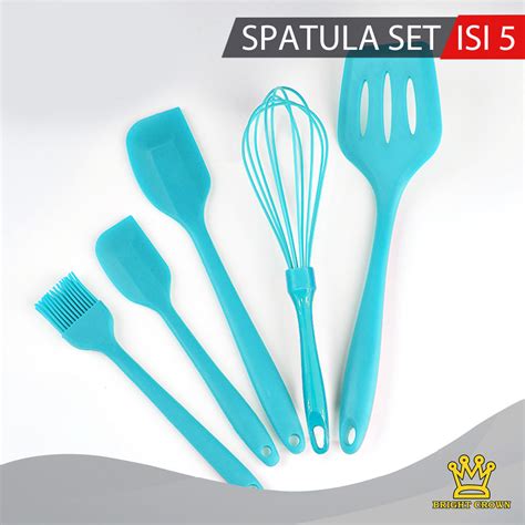 Bright Crown Kitchen Set 5in1 Spatula Masker Alat Dapur Spatula Silikon