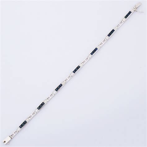 Blue Sapphire Diamond Tennis Bracelet 925 Sterling Silver Bracelet