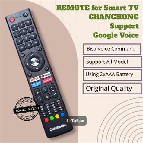 Jual Remote Remot Tv Changhong Chiq Lcd Led Android Smart Tv Bisa Voice