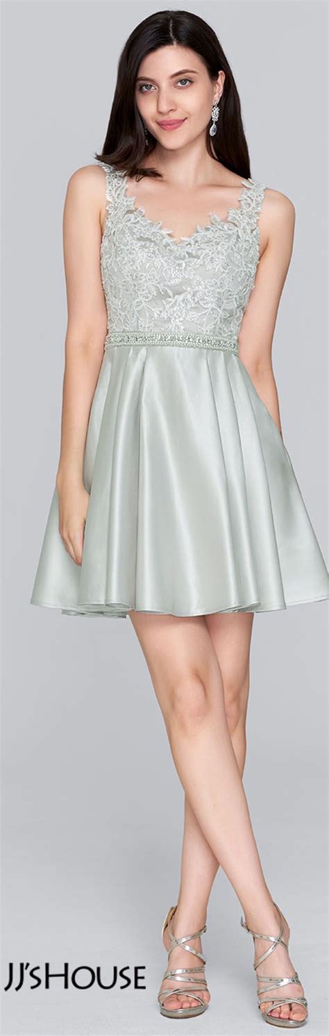 Us 11200 A Line Sweetheart Shortmini Satin Homecoming Dress With