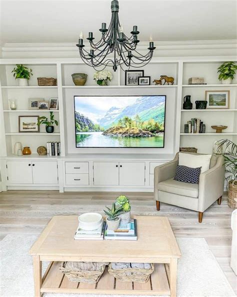 White Built In Cabinet Tv Room Ideas Soul And Lane