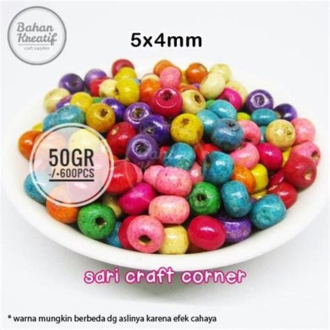 Jual Manik Monte Kayu Uk 5x4 Mm Wooden Beads Di Lapak Sari Craft