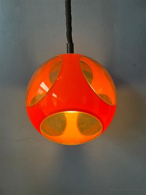 Lampe à Suspension Mid Century Space Age Orange par Luigi Colani 1970s